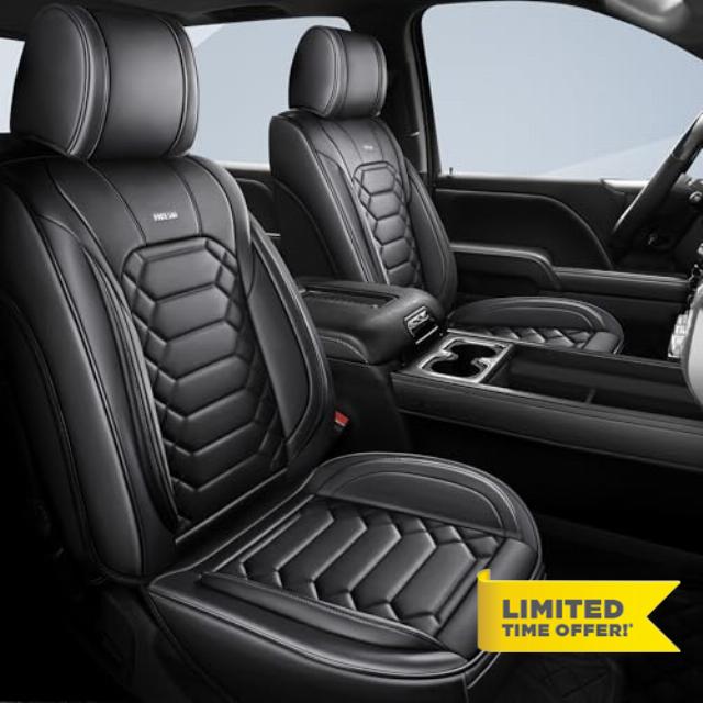 FREESOO for Silverado 2014-2018 Faux Leather Full Set Seat Covers