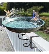 Yiabivo Solar Powered Metal Bird Bath with Fountains for Hummingbirds,Stable Stylish Design with ...