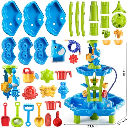Water and Sand Activity Sensory Table Summer Beach Outside Toys Backyard for Kids Toddlers Age 3 4 5 6 7 8