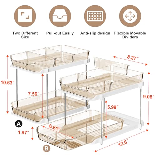 Pull Out Medicine Cabinet Organizer with Movable Dividers