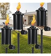 ZSMAIKU Home Garden Torches for Outside Set of 6, 16 Oz Outdoor Metal Torch Garden Torches for Ou...