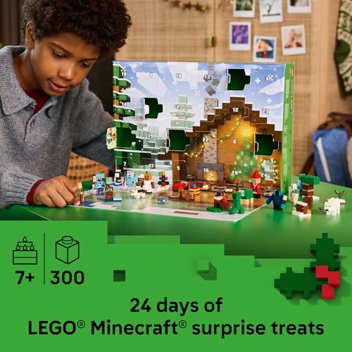 Ages 7+ - 24 Buildable Surprises & 8 Minifigures for Gamers - Collectible Gift for Christmas - 2128