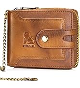 STEELLION Men's Genuine Cowhide Leather Wallet, Crocodile Embossed Bifold with 15 Card Slots, RFI...