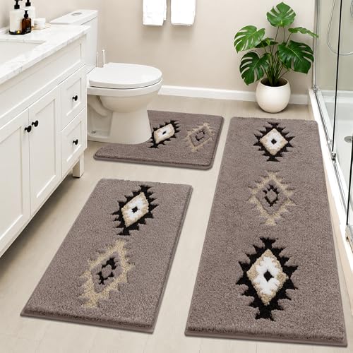 Non Slip Washable Bath Mat Set