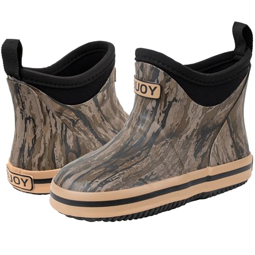 Buoy Boots Camo Pattern Toddler & Kids Ankle Rain Boots for Boys & Girls