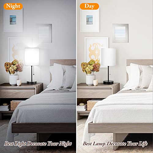 Minimalist Modern Desk Lamps with Fabric Shade for Living Room Bedroom Office