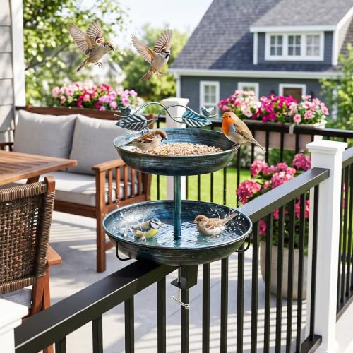 Rustproof Wild Bird Balcony Patio Yard Garden Decor (Lake Blue)