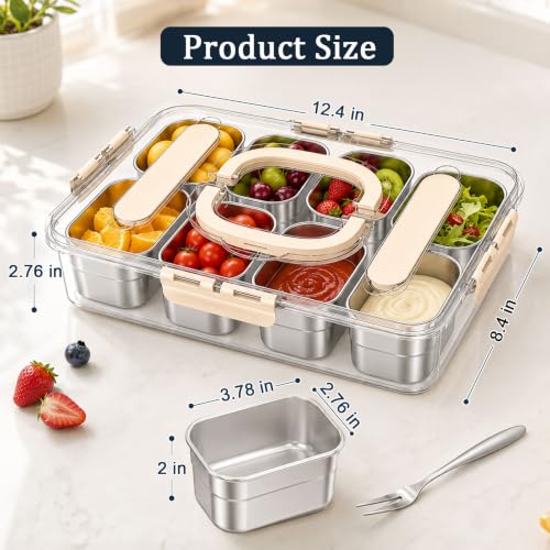 Snackle Box with Individual Lids and 2 Forks