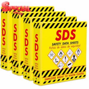 4 Pack SDS Binder 3 Inch 3 Ring Safety Data Sheet Binders