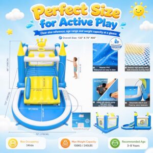 6-in-1 PVC Water Bounce House | Blow Up Water Park with Splash Pool