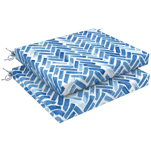 Fade-Resistant Patio Furniture Cushions Outdoor Square Corner Chair Pads with Ties for Dining Chairs and Garden Furniture Decoration