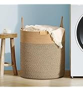 Nunsino 62L Laundry Hamper Basket,Baby Nursery Woven Storage Basket for Toys Bin,Pillows,Blankets...