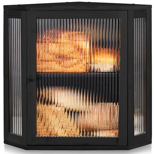 Double Layer Bamboo Breadbox with Adjustable Partition