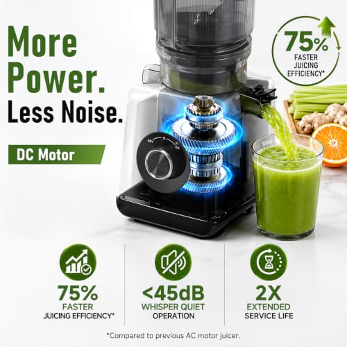 Easy Clean Quiet Masticating Juicer for Whole Fruits & Vegetables
