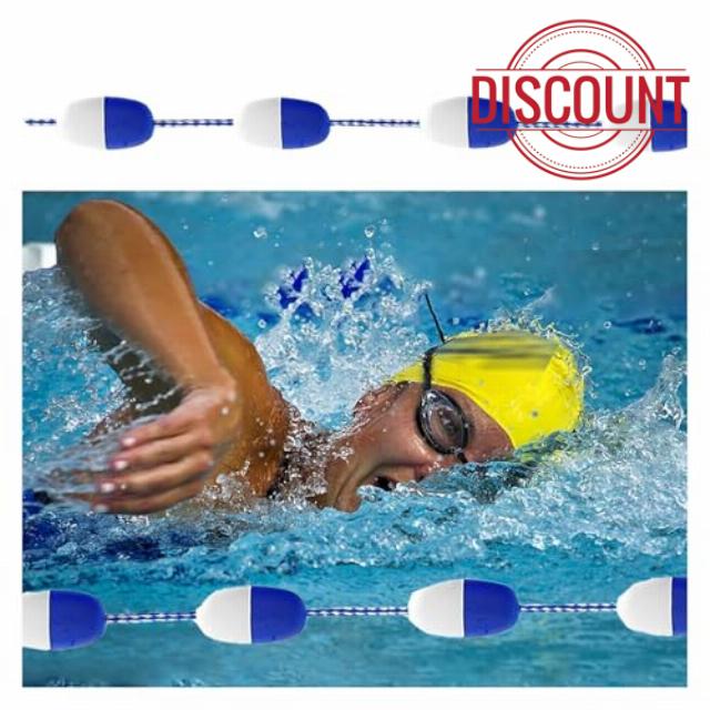 High Visibility Swimming Pool Safety Lane Dividers - Durable Nylon Floating Rope Pool Markers