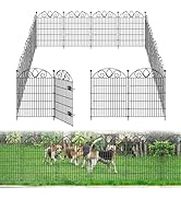10 Panels No Dig Tall Garden Fence Panel – 34" H X 22' L Rustproof Metal Dog Fence Outdoor for Ya...