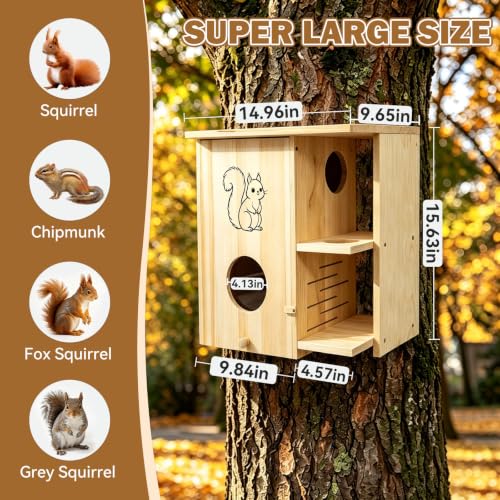 Easy Assembly Outdoor Winter Squirrel Shelte