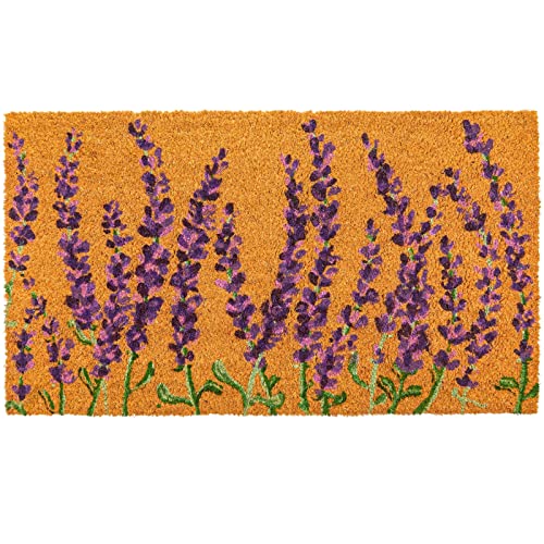 Purple Coir - Welcome Mat for Front Door & Entryway - Coir Doormat for Patio & Porch