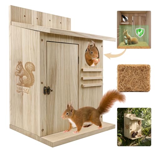 Natural Wood Squirrel Nesting Box