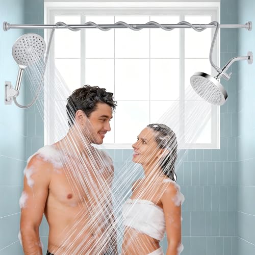 6" Fixed Rain Showerhead with 7.5" Large Handheld Shower Double Set