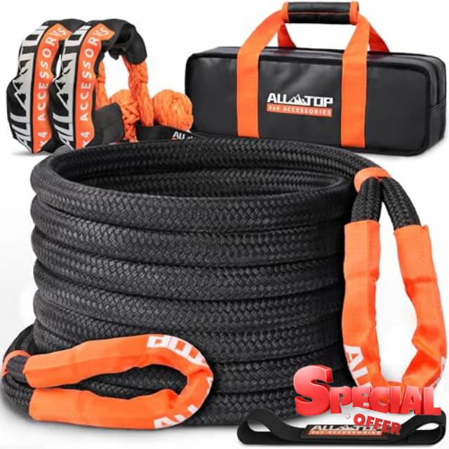 ALL-TOP Kinetic Recovery Rope Kit w/ 2 Soft Shackles