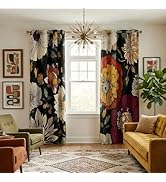 NICETOWN 100% Blackout Gold Silver Foil Marble Print White Base Curtains for Living Room Bedroom ...