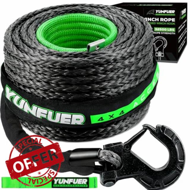 Synthetic Winch Rope with Hook