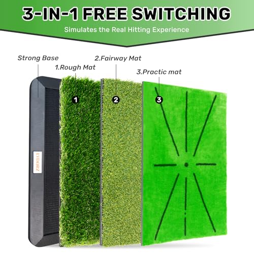 Golf Practice Mat with Instant Swing Path Feedback