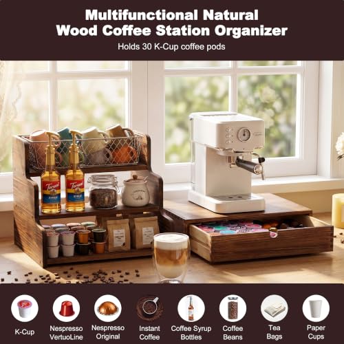 Coffee Bar Organizer for the Office and Home Kitchen