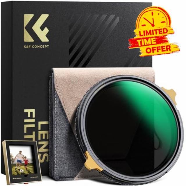 K&F CONCEPT 49mm Variable ND2-32 ND Lens Filter & Circular Polarizing Filter 2-in-1 for Camera Lens
