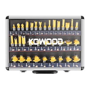 Tungsten Carbide Router Bits 1/2 Inch Shank with Aluminum Storage Case