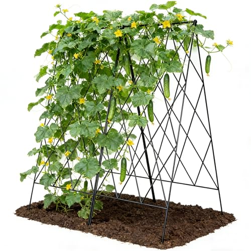 Foldable A-Frame Garden Trellis for Raised Bed Garden Grow Support with Plant Support Clips