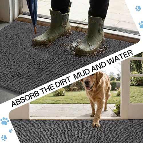 Quick Dry Non Slip Chenille Mud Mat for Dogs