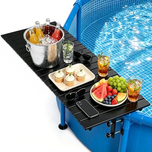 44''x16'' Heavy Duty Rustproof Metal Pool Side Table Fits Round Oval Rectangular Frame Pools
