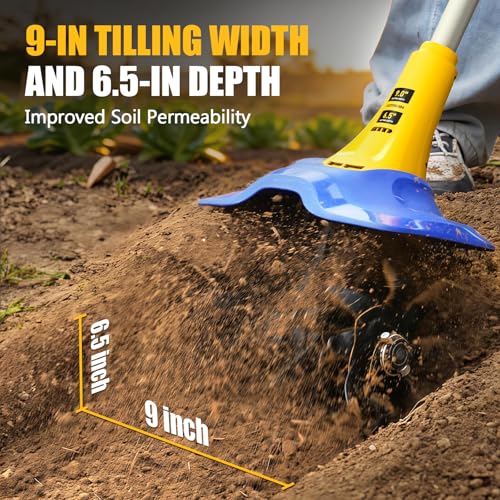 9'' Tilling Width & 6.5'' Depth Rototillers for Lawn/Soil Cultivatio