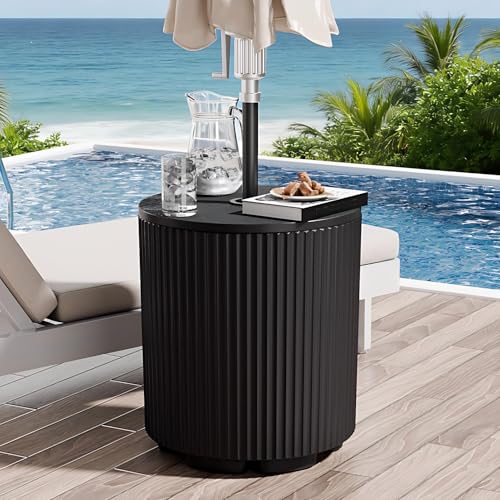 in Pool Umbrella Stand with Weighted Water Filled Bladder