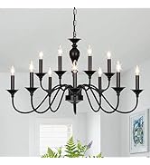 9 Light Black Chandelier, Modern Farmhouse Chandeliers for Dining Room Light Fixtures Over Table,...