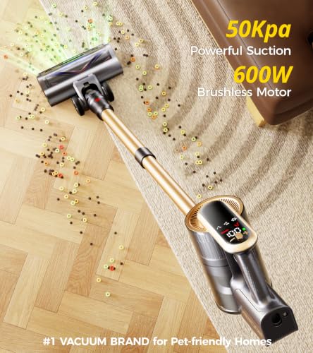 Self-Standing Cordless Stick Vacuum with LED Display