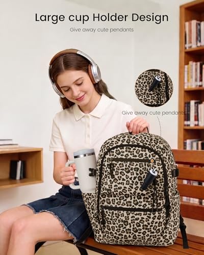 15.6 Inch Travel Work Backpack Computer Laptop Bag with Large Cup Holder