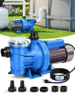 Max 6060GPH High Flow & 52FT Head Lift Energy Efficient In/Above Ground Pool Pump