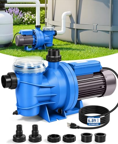 Max 6060GPH High Flow & 52FT Head Lift Energy Efficient In/Above Ground Pool Pump
