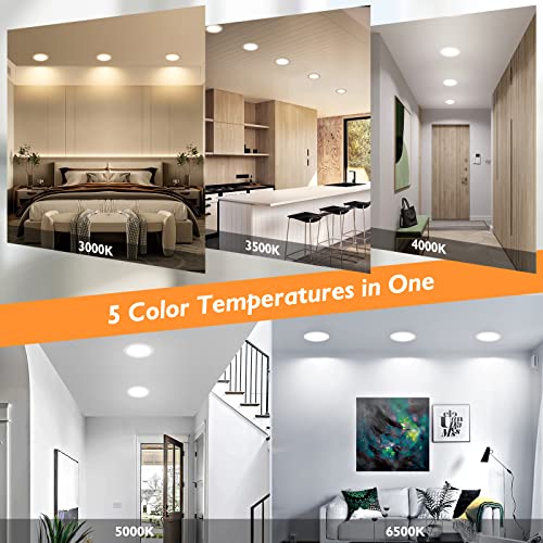 1200LM Dimmable Canless Downlights for Kitchen Hallway Dining Room