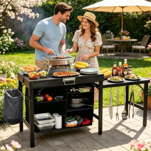 Heavy Duty Camping Kitchen Table for Outdoor Cooking