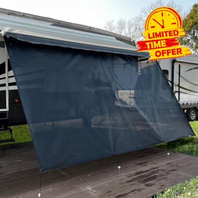 RV Awning Shade Screen Without Zipper 8'x9’3’’