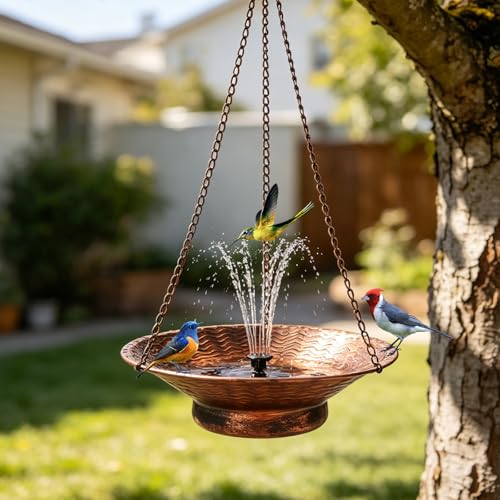 Hanging Birdbath Bubbler for Outdoors Backyard Patio Garden Deco