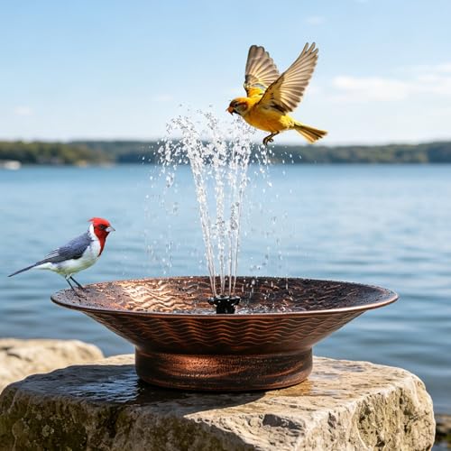 12.4” Outdoor Metal Bird Bath Fountains