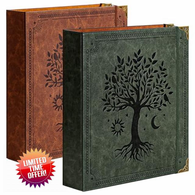 Ovesmusl 2 Pack Leather D Ring Binder