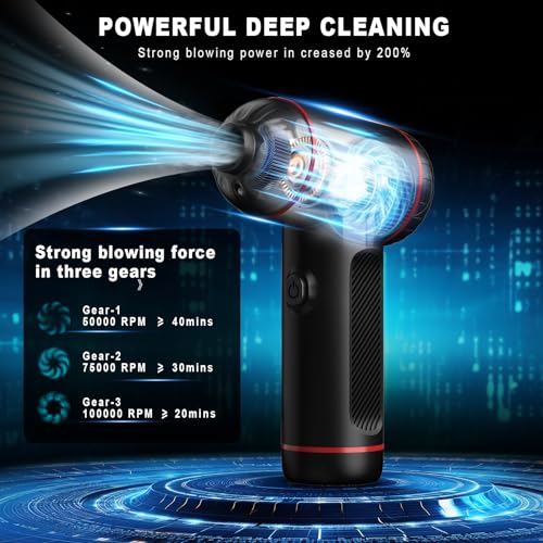 3 Gear Adjustable 100000RPM Electric Air Duster
