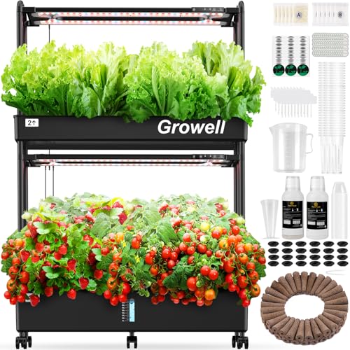60 Pods Vertical Hydroponic Garden with 2 Light Modes Grow Light