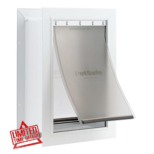 PetSafe Never Rust Wall Entry Pet Door - Telescoping Frame - Insulates Better Than Metal Doors